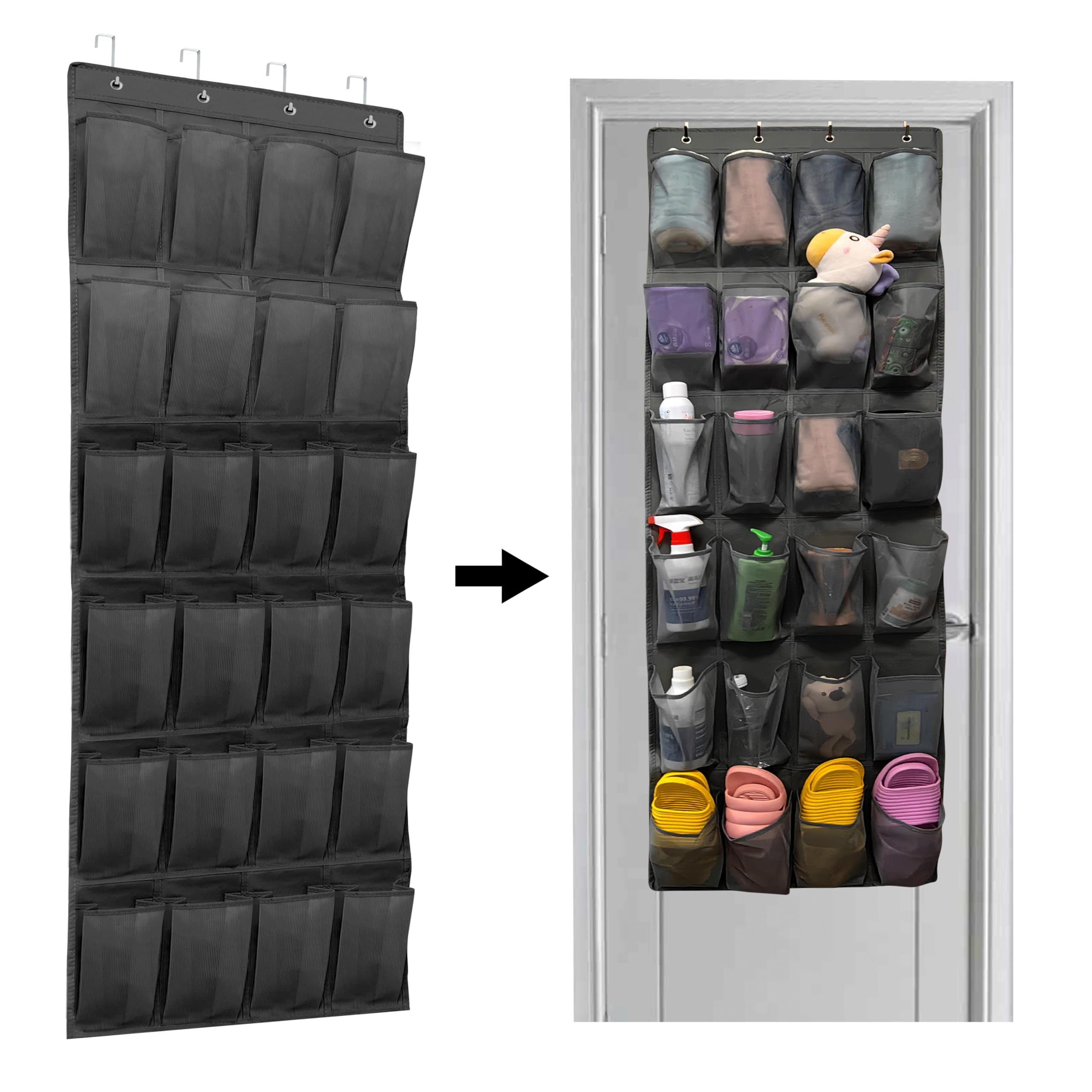 24-pocket over-the-door shoe organizer